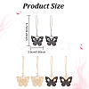 3 Pair 3 Color Enamel Butterfly with Skull Hoop Earrings EJEW-AN0002-46-2