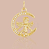 8Pcs Brass Micro Pave Cubic Zirconia Pendants KK-BBC0020-24-6