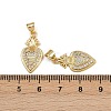 Brass Micro Pave Clear Cubic Zirconia Pendants ZIRC-I367-13G-09-3