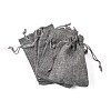 Polyester Imitation Burlap Packing Pouches Drawstring Bags ABAG-R005-9x12-04-1