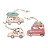 Christmas Themed Natural Wood Pendant Decorations HJEW-P010-01-1