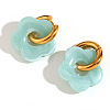 Flower Stainless Steel Acrylic Hoop Earrings FS-WGEB331-09-2