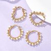 2 Pairs 2 Styles Natural Cultured Freshwater Pearl Beaded Hoop Earrings EJEW-JE06941-1