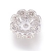 Multi-Petal Brass Micro Pave Cubic Zirconia Bead Caps ZIRC-F088-038P-2