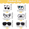 36Pcs 6 Style Eye & Glasses Computerized Embroidery Cloth Iron on Patches DIY-FG0004-72-2