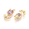 Brass Micro Pave Cubic Zirconia Pendants KK-N262-115A-G-2
