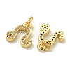 Rack Plating Brass Micro Pave Cubic Zirconia Pendants KK-K386-02D-G-2
