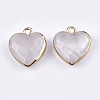 Electroplate Natural Quartz Crystal Pendants G-T112-03I-2