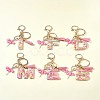 Letter A~Z Transparent Glitter Resin Pendant Keychains KEYC-FZ00024-12-8