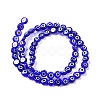 Handmade Evil Eye Lampwork Flat Round Bead Strands LAMP-L058-6mm-04-2