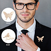 10 Sets Alloy Butterfly Lapel Pin Brooch JEWB-FG0001-12KCG-4