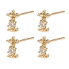 SHEGRACE Apple Brass Micro Pave Clear Cubic Zirconia Stud Earrings XGRQ4N428-715G-1