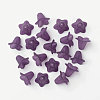 Indigo Frosted Transparent Acrylic Flower Beads X-PLF018-16-2