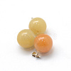 Round Natural Topaz Jade Pendants G-Q434-07-2