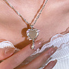 Heart Magic Mirror Alloy Pendant Necklaces for Women WH-WGD9B28-01-4