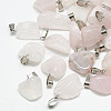 Natural Rose Quartz Pendants G-T085-07-1