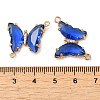 Brass Pave Faceted Glass Connector Charms FIND-Z020-04B-3