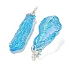 Electroplated Raw Rough Natural Quartz Crystal Big Pendants G-A229-02P-09-2