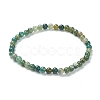 Natural Moss Agate Beaded Stretch Bracelets BJEW-D446-A-44-2