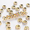 Brass Grade A Rhinestone Spacer Beads RSB036NF-02G-1