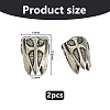 2Pcs Brass European Beads KK-DC0005-18AS-2