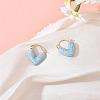 Enamel Heart Hoop Earrings JE1108C-3