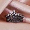 Crown Skull Zinc Alloy Open Cuff Rings for Women PW-WGB7021-01-1