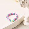Handmade Polymer Clay Beads Finger Rings RJEW-JR00378-5