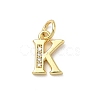 Brass Micro Pave Cubic Zirconia Charms KK-I382-03G-K-1