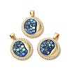 Rack Plating Brass Micro Pave Cubic Zirconia Pendants KK-K385-62G-2