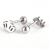 Tarnish Resistant 201 Stainless Steel Barbell Cartilage Earrings EJEW-R147-05-3