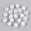 Transparent Spray Painted Glass Beads LS-EGLA-N018-4mm-12-1