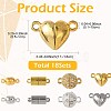 20 Bags 4 Styles 2 Colors Brass & Alloy Magnetic Clasps with Loops KK-FS0002-01-3
