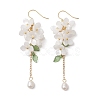 Shell Pearl Dangle Earrings EJEW-TA00617-02-2