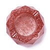 Resin with Natural Rose Quartz Chip Stones Ashtray DJEW-F015-07F-1