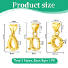 3Pcs 3 Styles Brass Pendant Cabochon Settings KK-PH0014-70-2