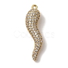 Rack Plating Brass Micro Pave Cubic Zirconia Pendant X-KK-A229-03G-G-1