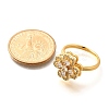 Flower Rotatable Finger Ring for Women RJEW-U035-01G-06-5