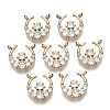 Brass Micro Pave Cubic Zirconia Pendants KK-R111-074-1
