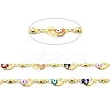 Handmade Brass Enamel Heart with Evil Eye Link Chain CHC-I045-10G-2