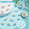 10 Sets Grade AA Natural Cultured Freshwater Pearl Connector Charms with Alloy Slices FIND-DC0003-65-4