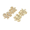 Brass Micro Pave Clear Cubic Zirconia Connector Charms for Jewelry Making CU-CBAAA59-01G-05-2