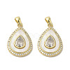 Brass Micro Pave Clear Cubic Zirconia Pendants KK-I708-02A-G-1