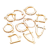 Brass Micro Pave Cubic Zirconia Hoop Earring Findings KK-PJ0001-06G-2