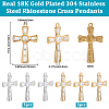 6Pcs 2 Colors 304 Stainless Steel Pendants STAS-BBC0007-21-2