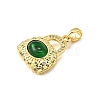 Brass Micro Pave Clear Cubic Zirconia Pendants KK-R227-06G-2