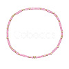 Minimalist Glass Seed Beads & Brass Beads Stretch Bracelets for Women BC0195-6-1