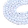 Natural Blue Chalcedony Bead Strands G-R193-02-4mm-5