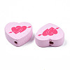 Spray Painted Maple Wood Beads WOOD-Q030-88B-3