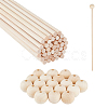 40Pcs Round Wooden Sticks WOOD-BC0001-35-1